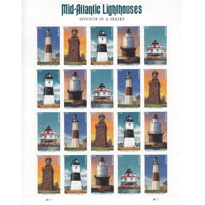 Mid Atlantic Lighthouses Forever First Class Postage Stamps - Stamps Co Online