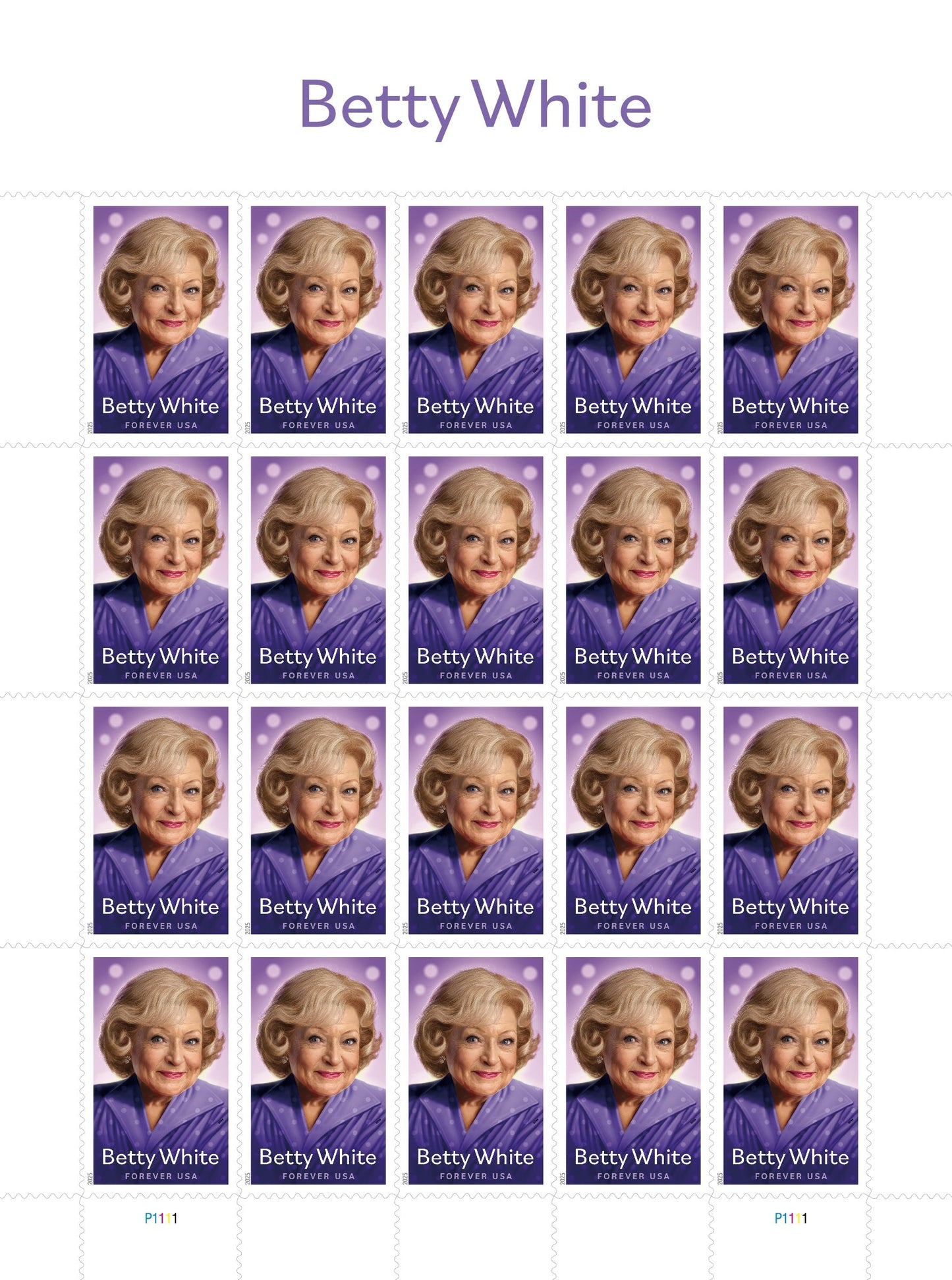 Betty White Forever First Class Postage Stamps - Stamps Co Online