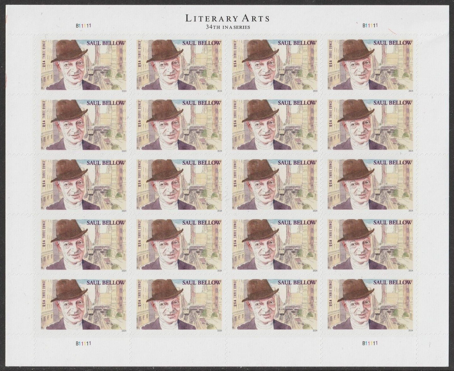 Literary Arts Saul Bellow Three Ounce Forever First Class Postage Stamps Perfect Weight for CDs - Stamps Co Online