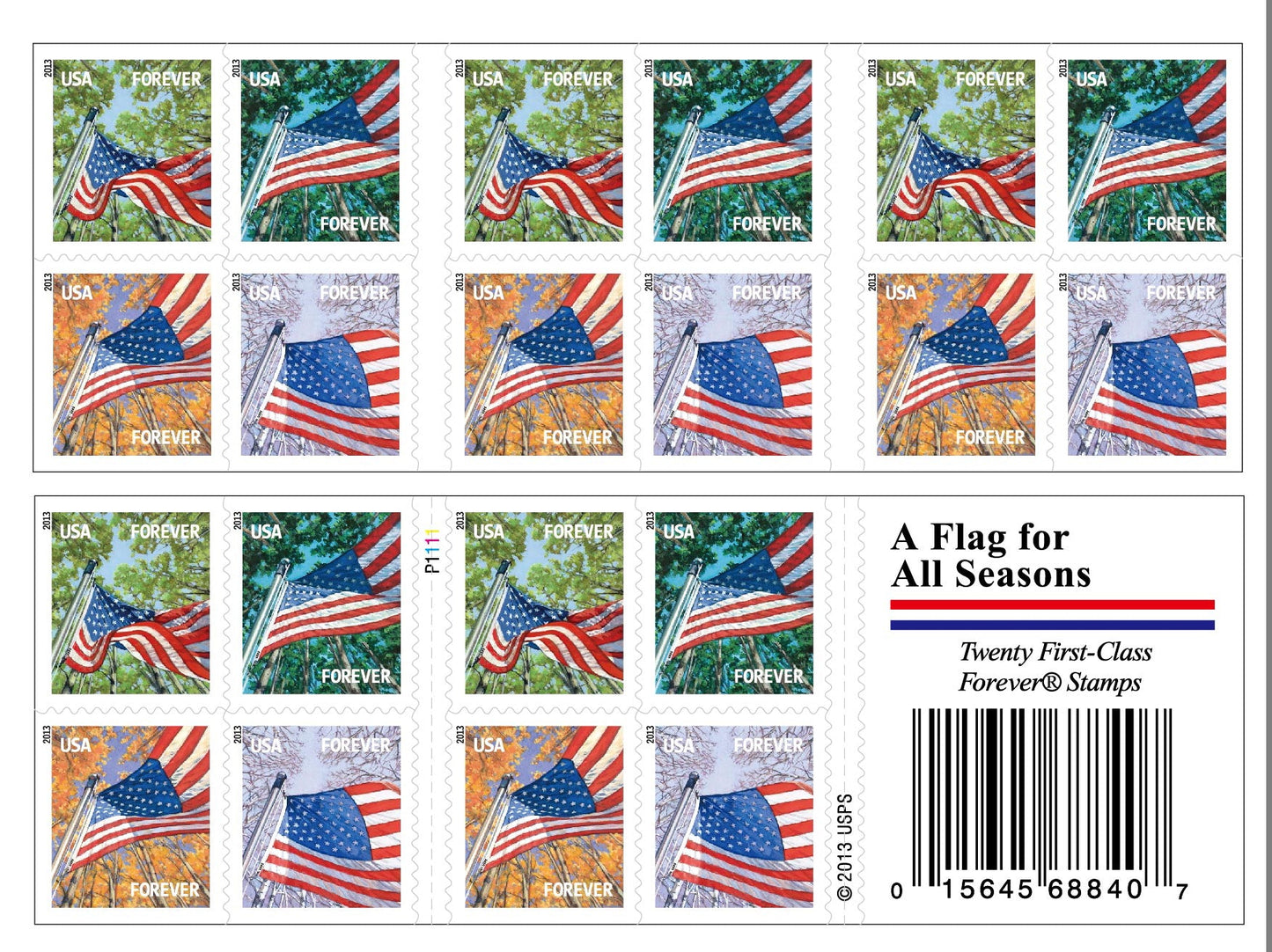 US All Season Flags Forever First Class Postage Stamps - Stamps Co Online