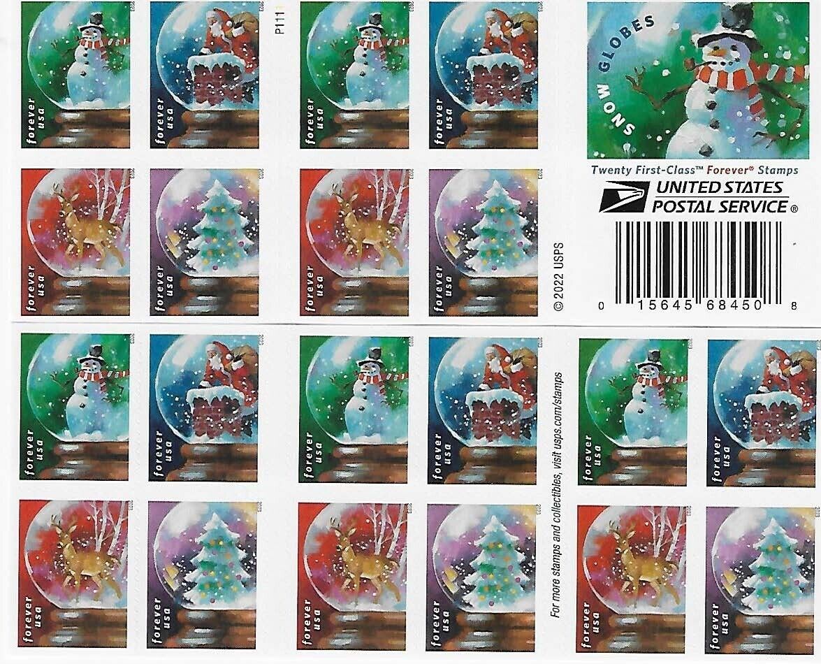 Snow Globes Forever First Class Postage Stamps - Stamps Co Online