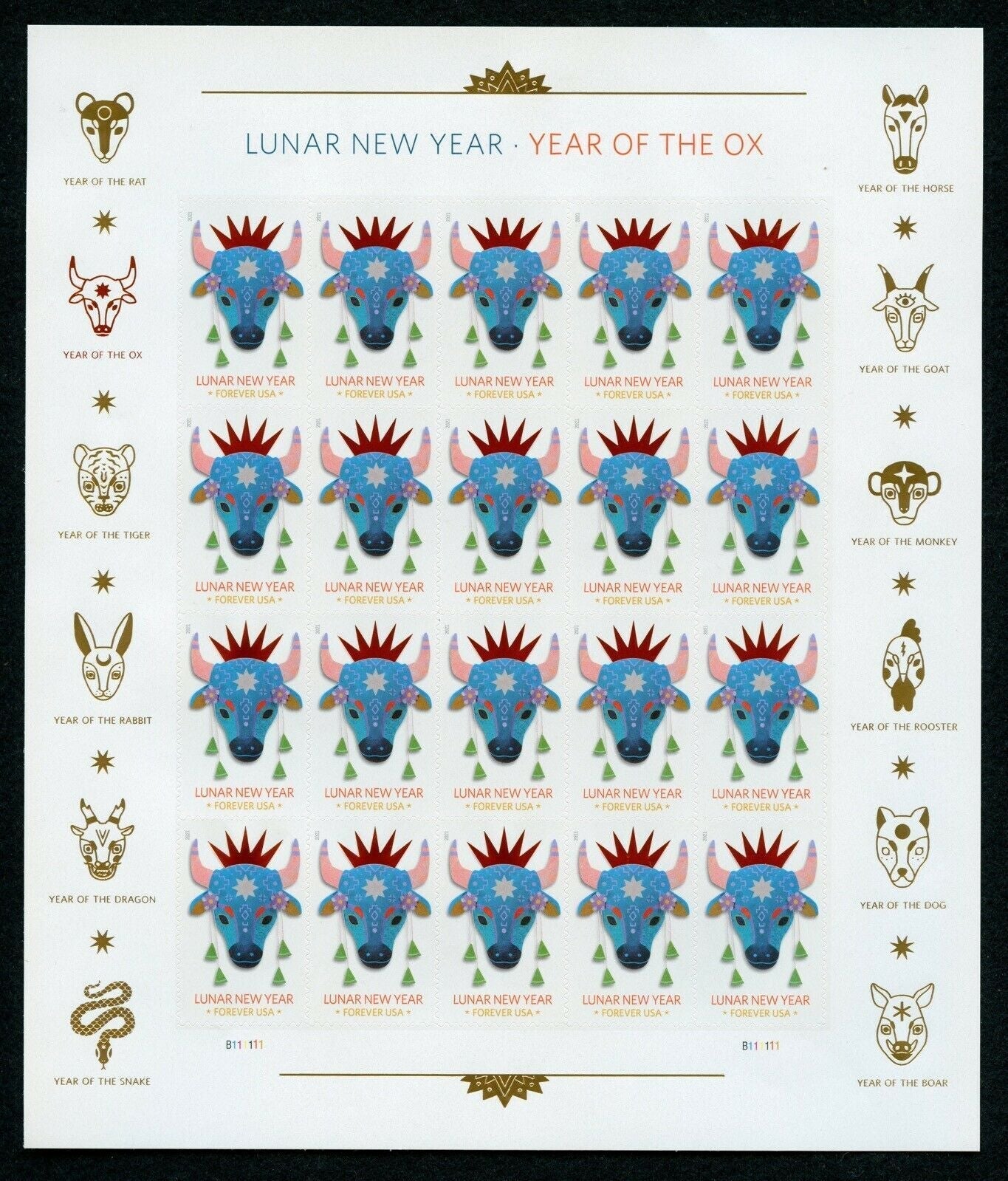 Year of the Ox Stamp Celebrates Lunar New Year Forever First Class Postage Stamps - Stamps Co Online
