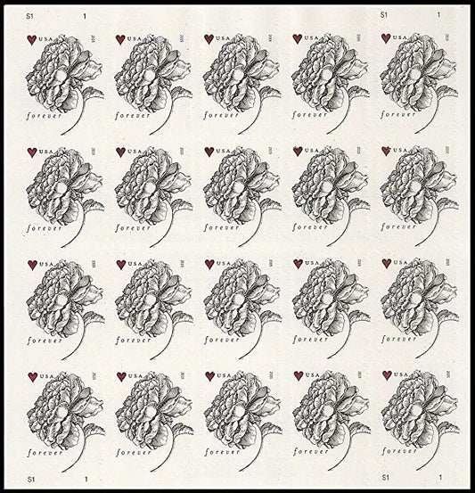 Antique Vintage Rose Forever First Class Postage Stamps - Stamps Co Online