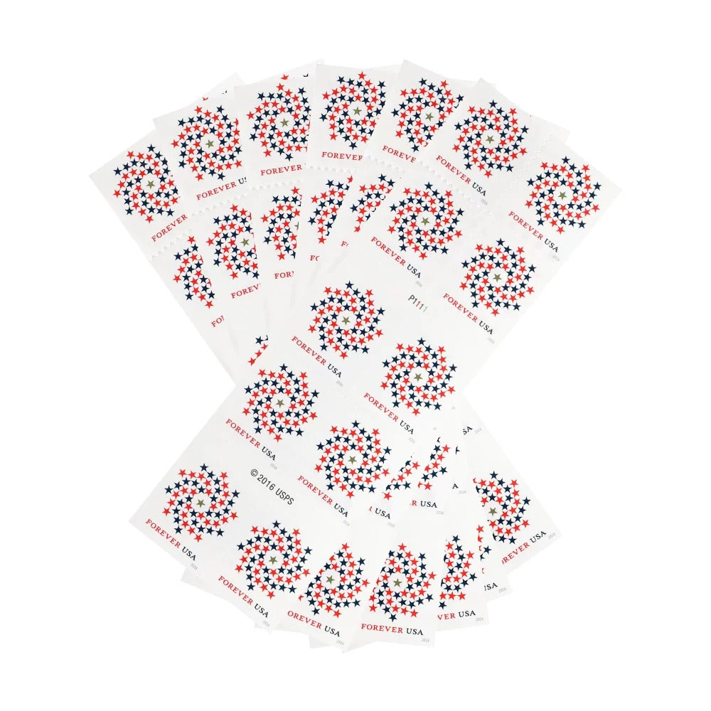 Patriotic Spiral 2016 Forever First Class Postage Stamps - Stamps Co Online