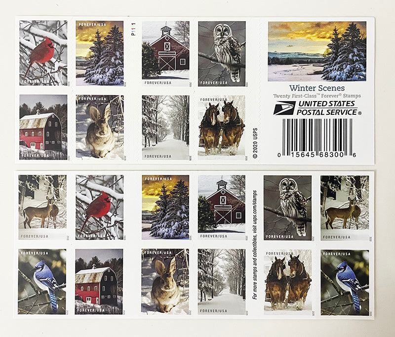 Winter Scenes Forever First Class Postage Stamps - Stamps Co Online