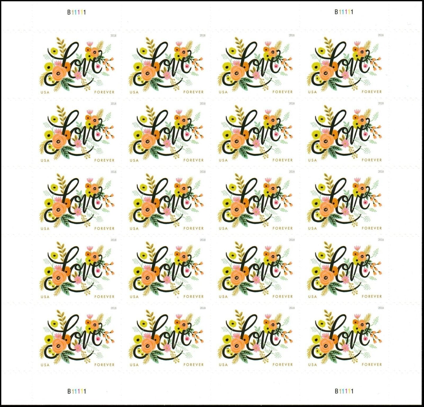Love Flourishes Forever First Class Postage Stamps - Stamps Co Online