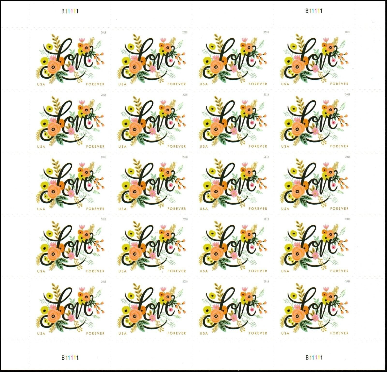 Love Flourishes Forever First Class Postage Stamps - Stamps Co Online