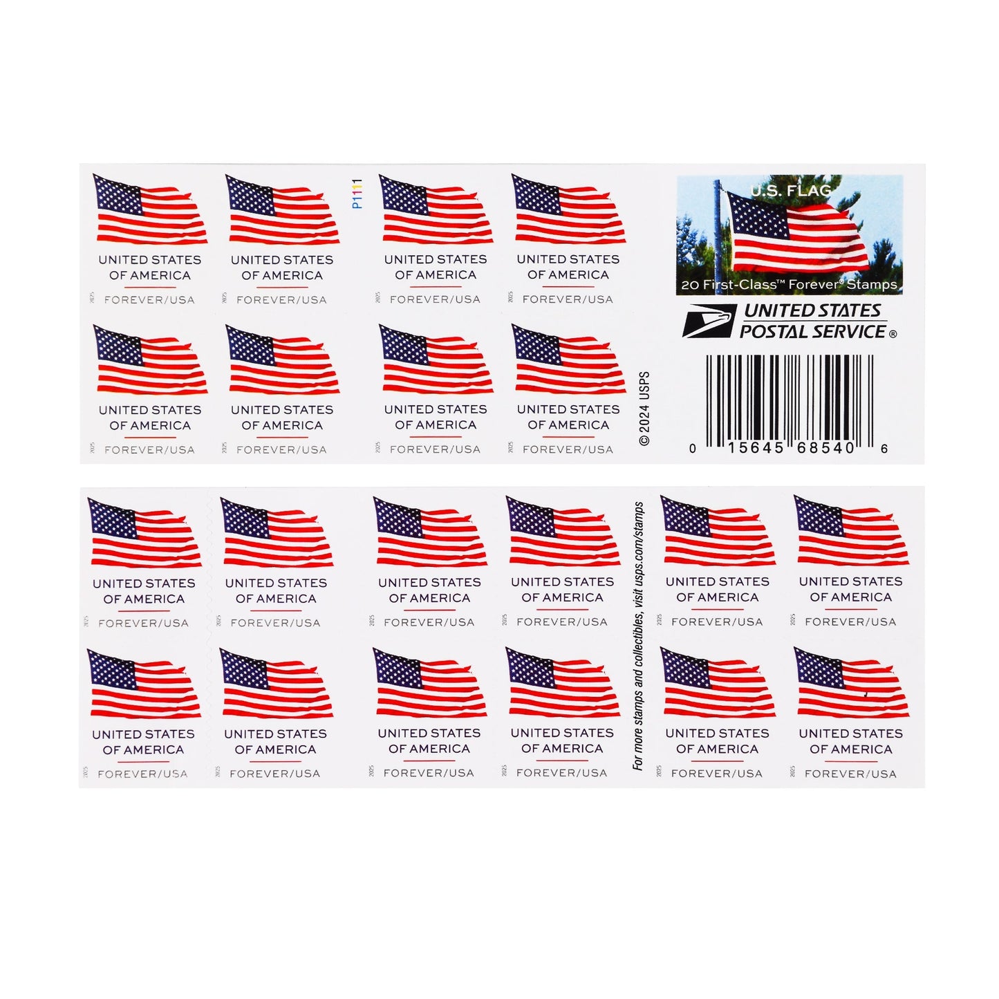 U.S. Flag 2025 Forever First-Class Postage Stamps - Stamps Co Online