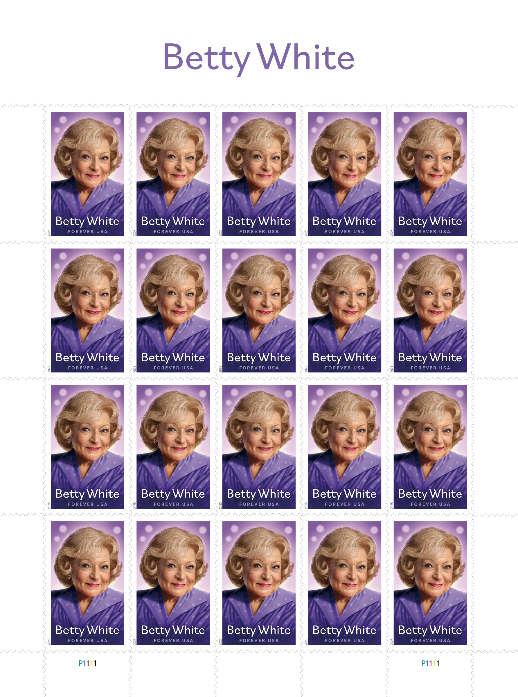 Betty White Forever First Class Postage Stamps - Stamps Co Online