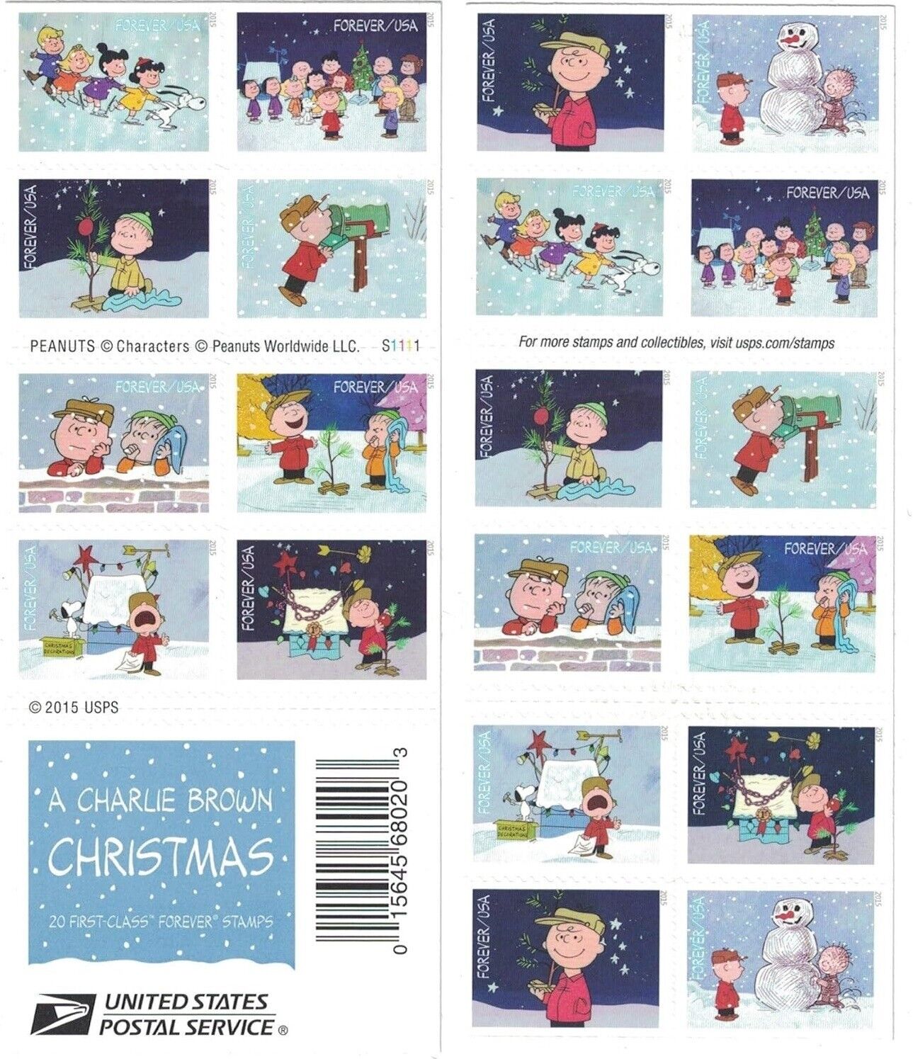 A Charlie Brown Christmas Forever First Class Postage Stamps - Stamps Co Online