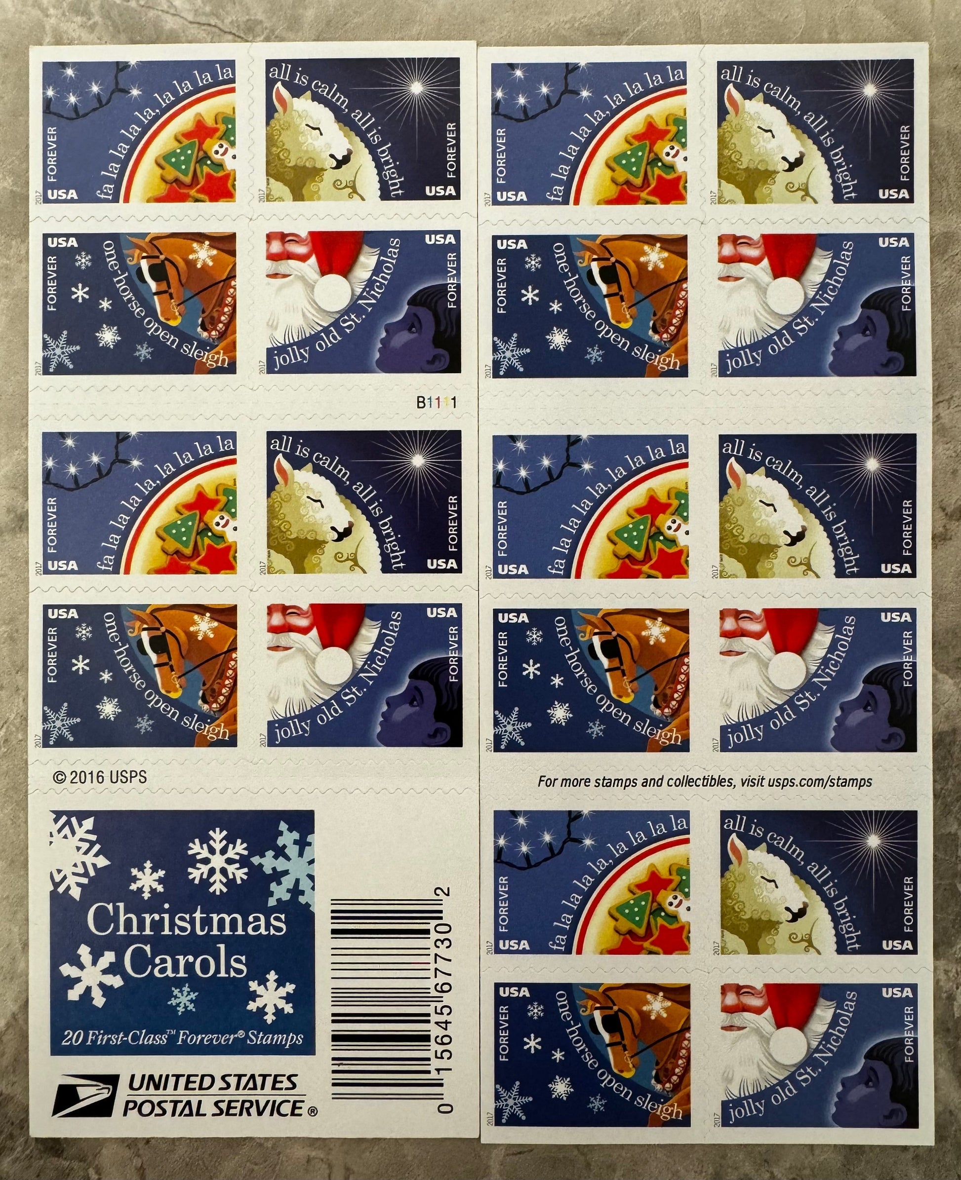 Christmas Carols Forever First Class Postage Stamps - Stamps Co Online