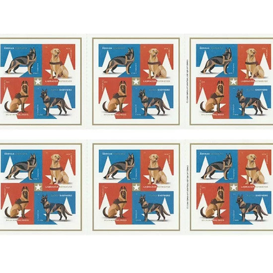 Military Working Dogs Forever First Class Postage Stamps - Stamps Co Online