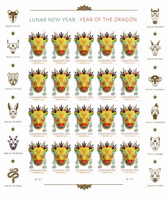 Year of the Dragon Stamp Celebrates Lunar New Year Forever First Class Postage Stamps - Stamps Co Online