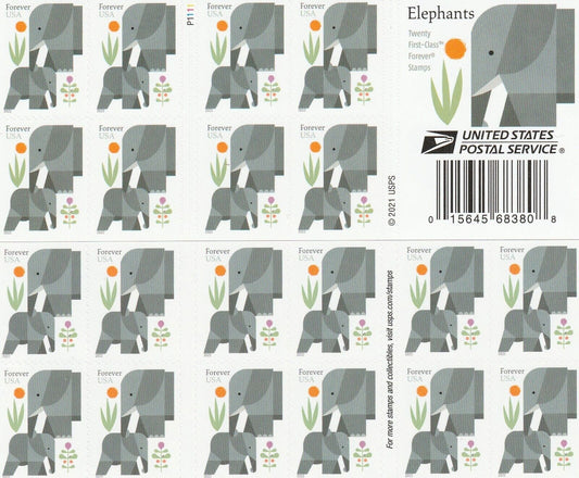 Cartoon Elephants Star First Class Postage Forever Stamps - Stamps Co Online