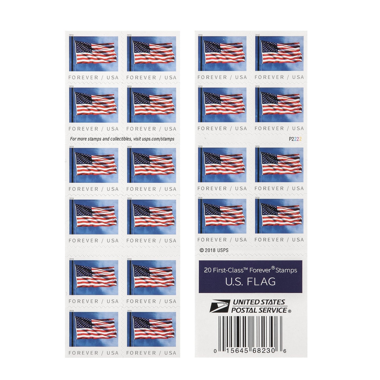 2019 US Flags in Rolls / Booklets Forever First Class Postage Stamps - Stamps Co Online