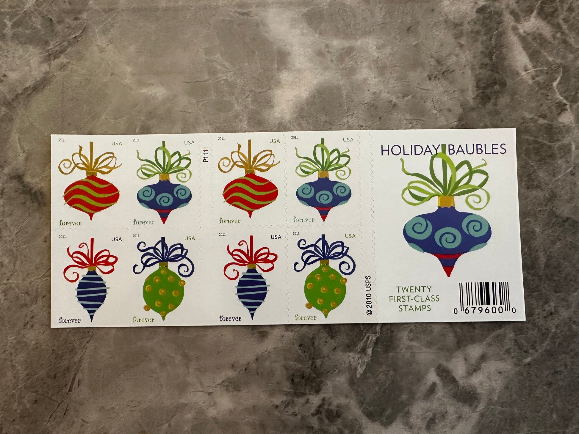 Holiday Baubles First Class Postage Forever Stamps - Stamps Co Online