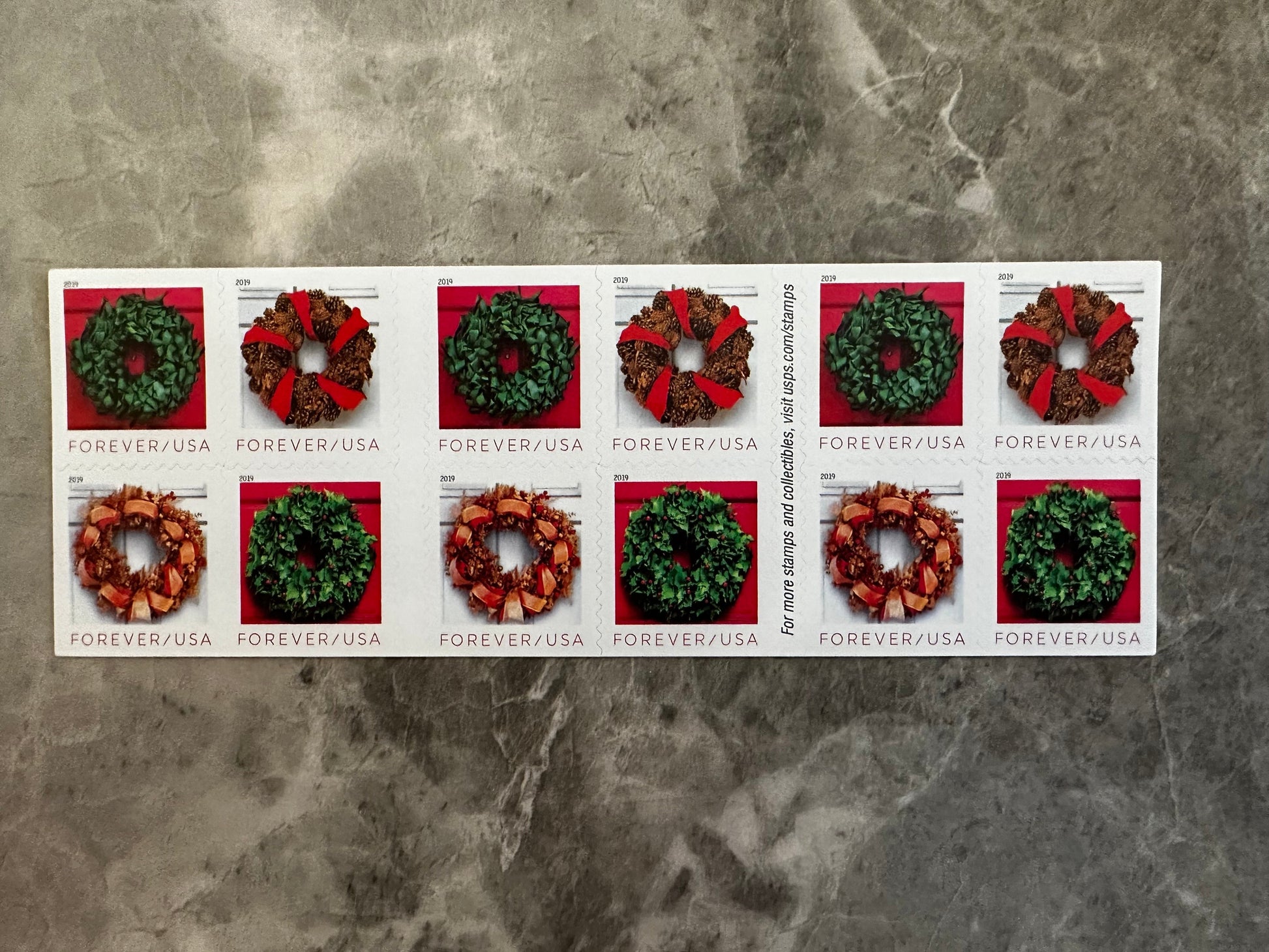 Holiday Wreath First Class Postage Forever Stamps - Stamps Co Online