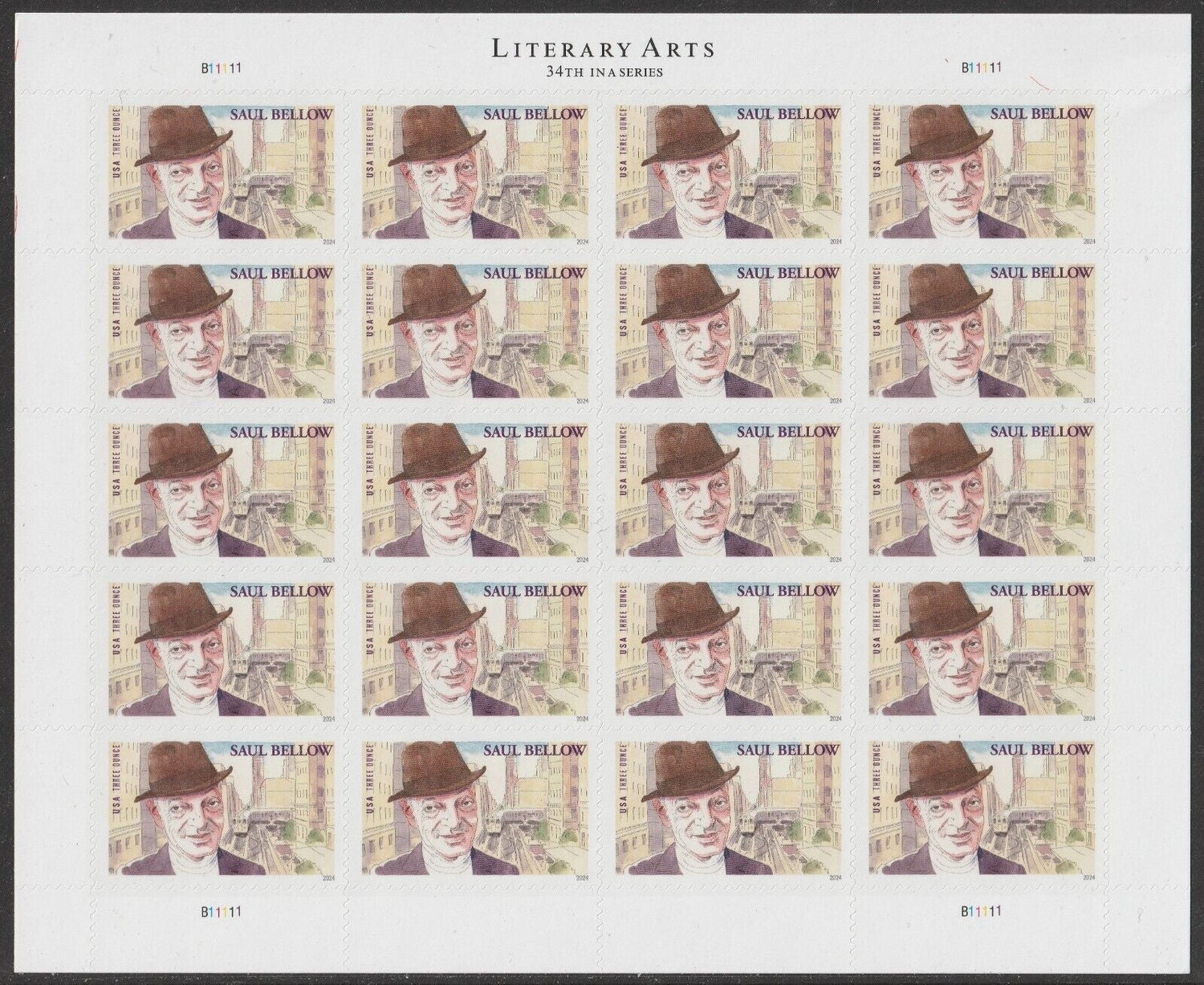 Literary Arts Saul Bellow Three Ounce Forever First Class Postage Stamps Perfect Weight for CDs - Stamps Co Online