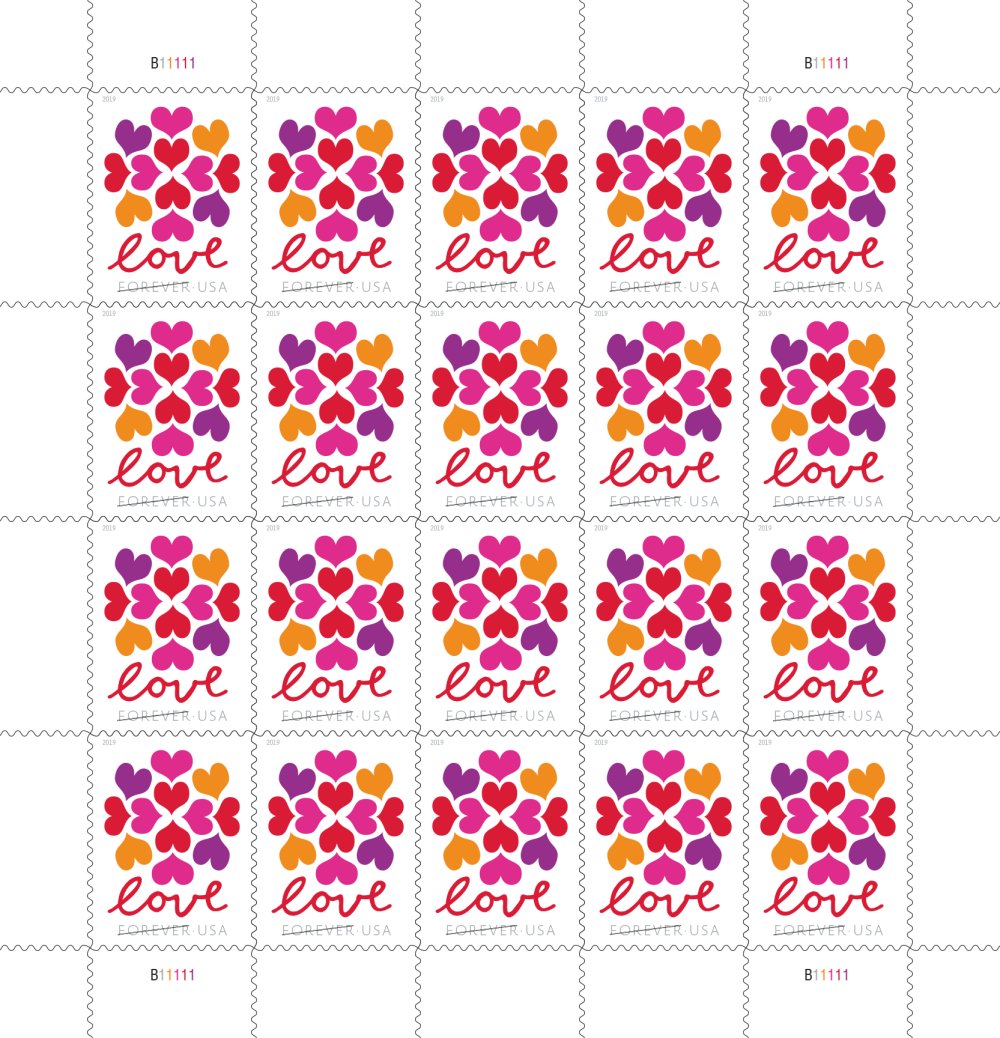 2019 Love Hearts Blossom Forever First Class Postage Stamps - Stamps Co Online