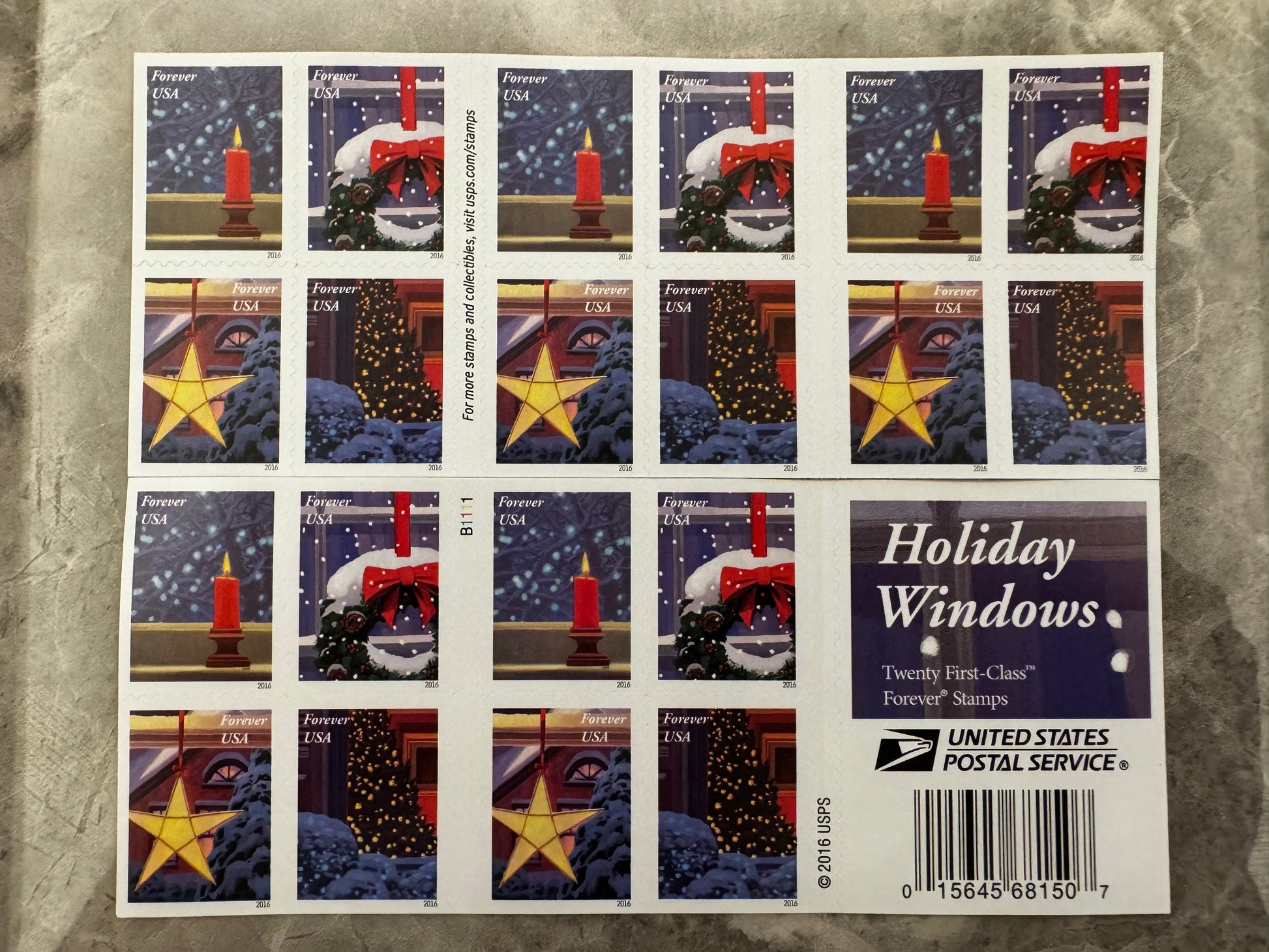 Holiday Windows Forever First Class Postage Stamps - Stamps Co Online