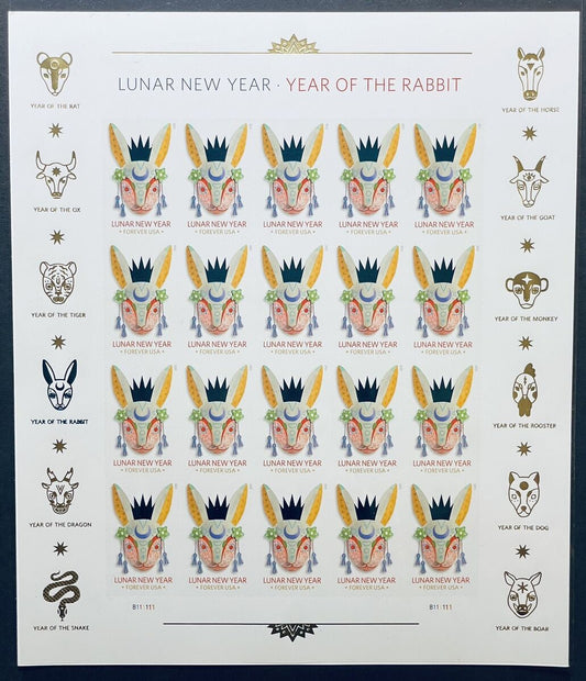 Year of the Rabbits Stamp Celebrates Lunar New Year Forever First Class Postage Stamps - Stamps Co Online