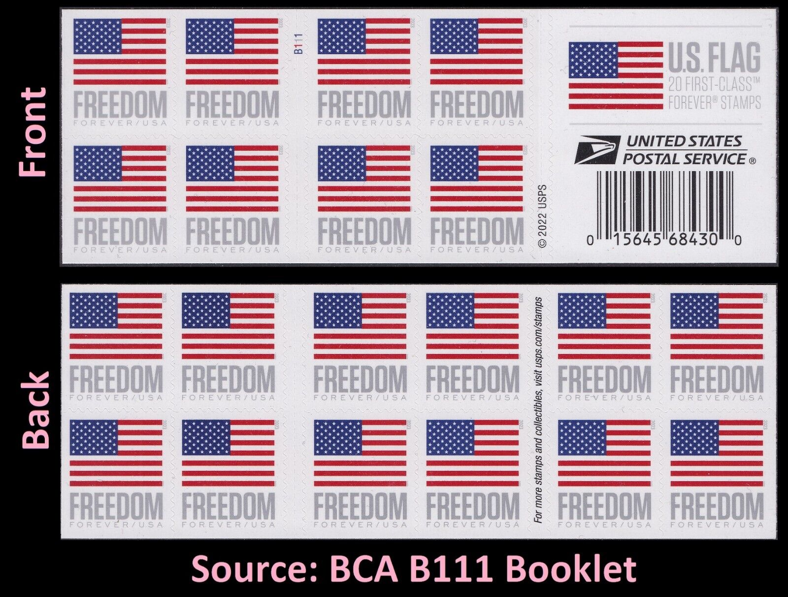 2023 US Flags / Freedom Booklets Rolls Forever First Class Postage Stamps - Stamps Co Online