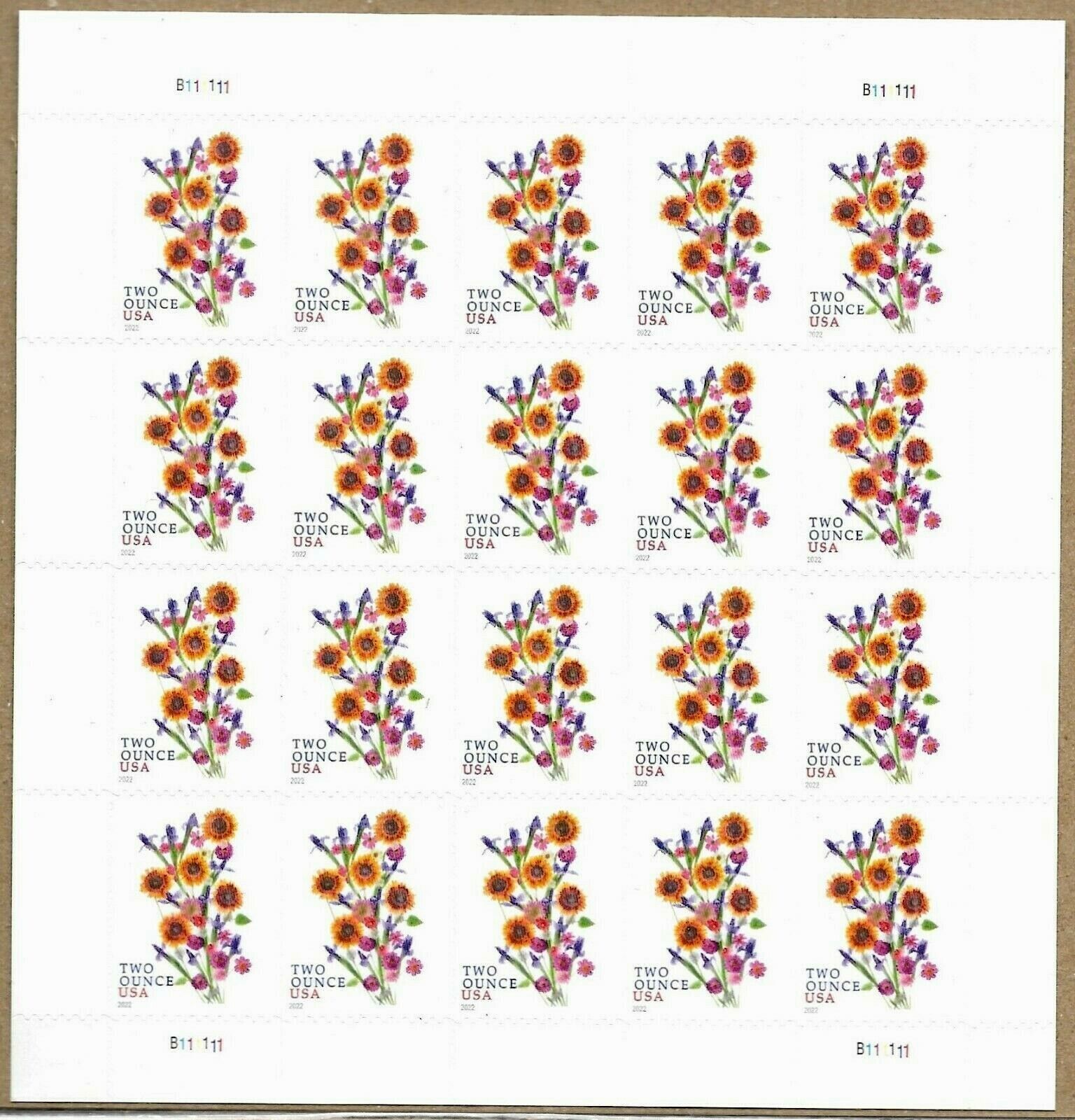 Sunflower Bouquet Two Ounce Forever First Class Postage Stamps - Stamps Co Online